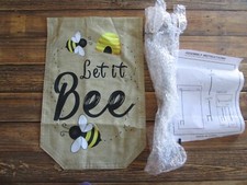 NEW "Let it Bee" Honey Bumble Garden Flag Polyester Double Sided 12x18 Ground
