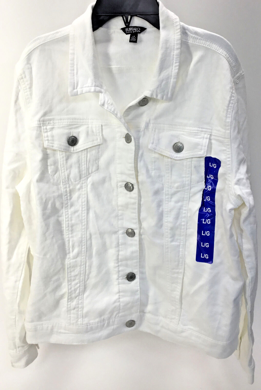 Женская джинсовая рубашка Buffalo David Bitton с длинным рукавом и 2 нагрудными карманами, белая [L]