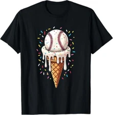 Baseball Drip Boys Ice Cream Cone Drip Baseball T-Shirt
