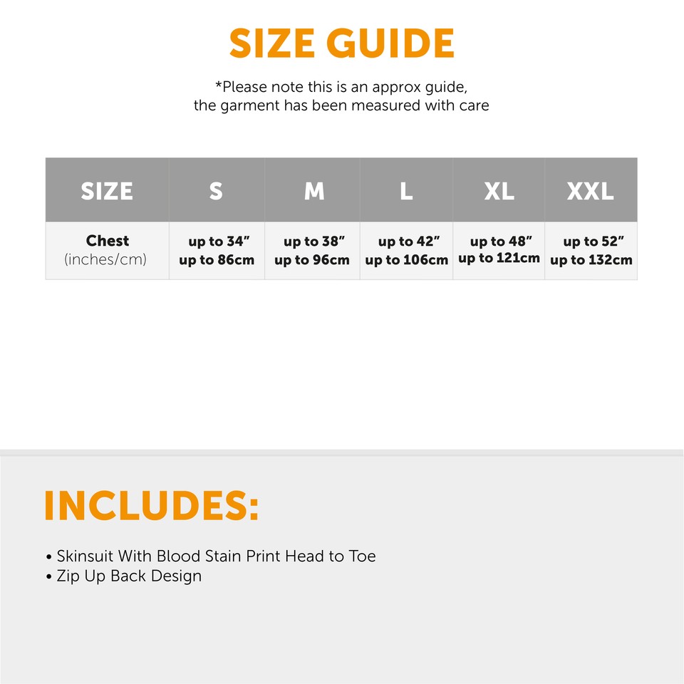 BLOODY SKIN SUIT HALLOWEEN COSTUME ADULTS OVERKILL BLOOD STAINED FANCY