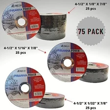 Cut Off Wheels Combo Set, 3 Different Sizes - 4-1/2" X 1/16" X 7/8",[75 Pk]
