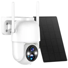 Solar Powered 2K Wireless Security Camera 355 Coverage with Night Vision