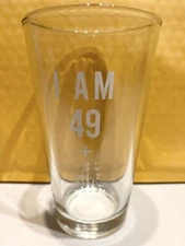 i am 49 + 1  beer pint glass. 50th birthday. humor over the hill middle finger