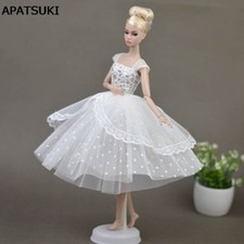 Pure White Doll Dresses Clothes for 11.5" Doll Elegant Lady Evening Dress Toy