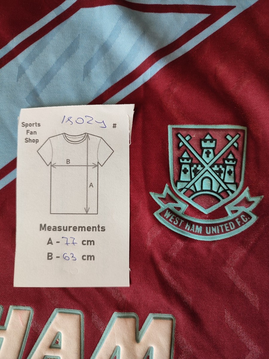 West Ham United 1993 1994 1995 home Sz XL football shirt West Ham United 1993 1994 1995 home Sz XL football shirt