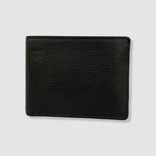 Perry Ellis Portfolio Men's Black Leather Park Avenue Bifold Wallet