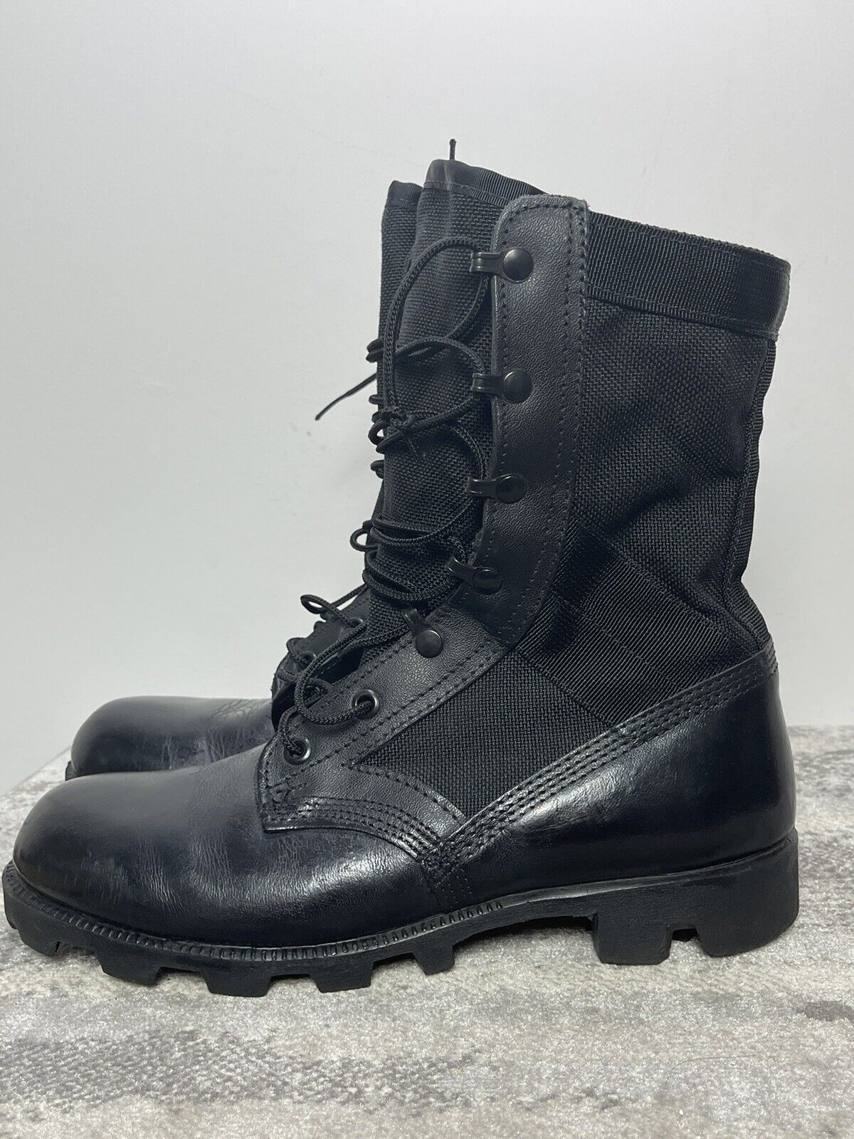 Wellco USA Military Black Leather Combat Infantry Boots Size 8R