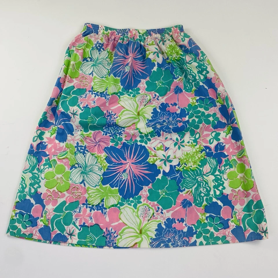 Vintage Lilly Pulitzer Floral Skirt Late 70s - Early 80s W/ Pockets! Waist 27-34 - Image 2 of 4