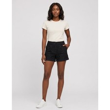 Express Black Lace Flat Front Button Front Lined Shorts Women Size 0