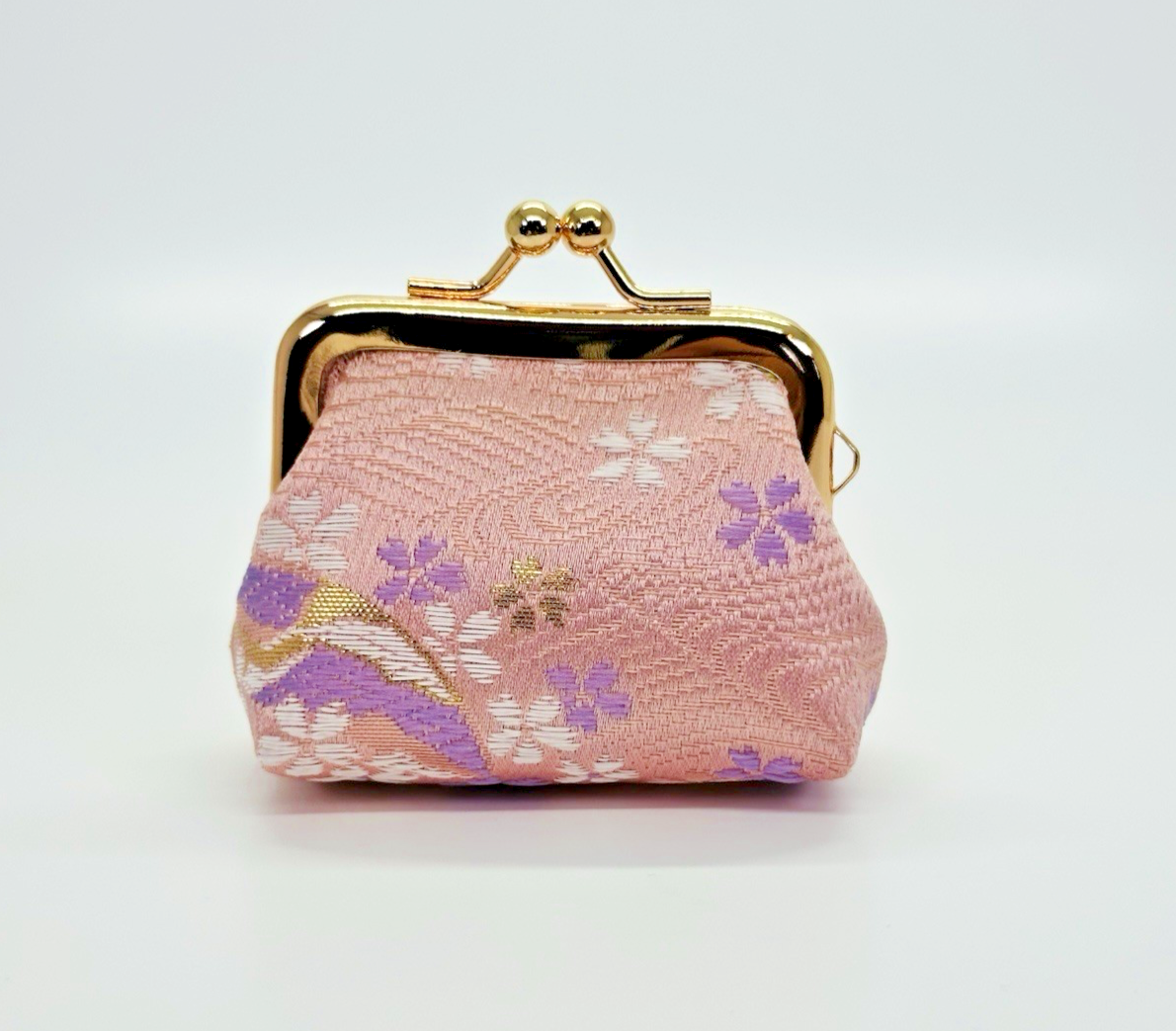 Japanese Gamaguchi Coin Purse Kyoto Nishijin made in Japan(Sakura