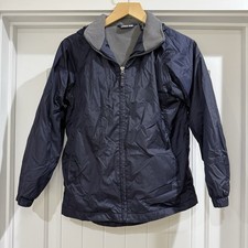 Lands End Kids Waterproof Fleece Lined Jacket Navy Size 8 Hooded Light Weight