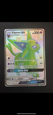 Pokemon Espeon GX TCG Full Art Holo Card SV60/SV94 Hidden fates Shiny - Mint 