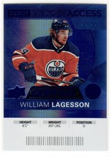 2020-21 Upper Deck Credentials Blue #54 William Lagesson XRC #'d /99 Oilers SSP