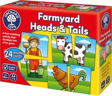 Image of Orchard Toys Farmyard Heads and Tails Game, Memory & Matching Pairs Card Game,