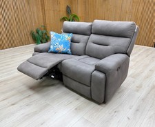 Furniture Village ‘Cinemax' 2 Seater Sofa Power Recliner Nappa Grey High Back