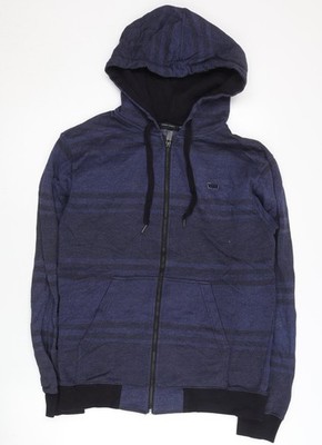 Vans Herren Hoodie blau Full Zip Gr. S Streifenmuster Baumwollmischung