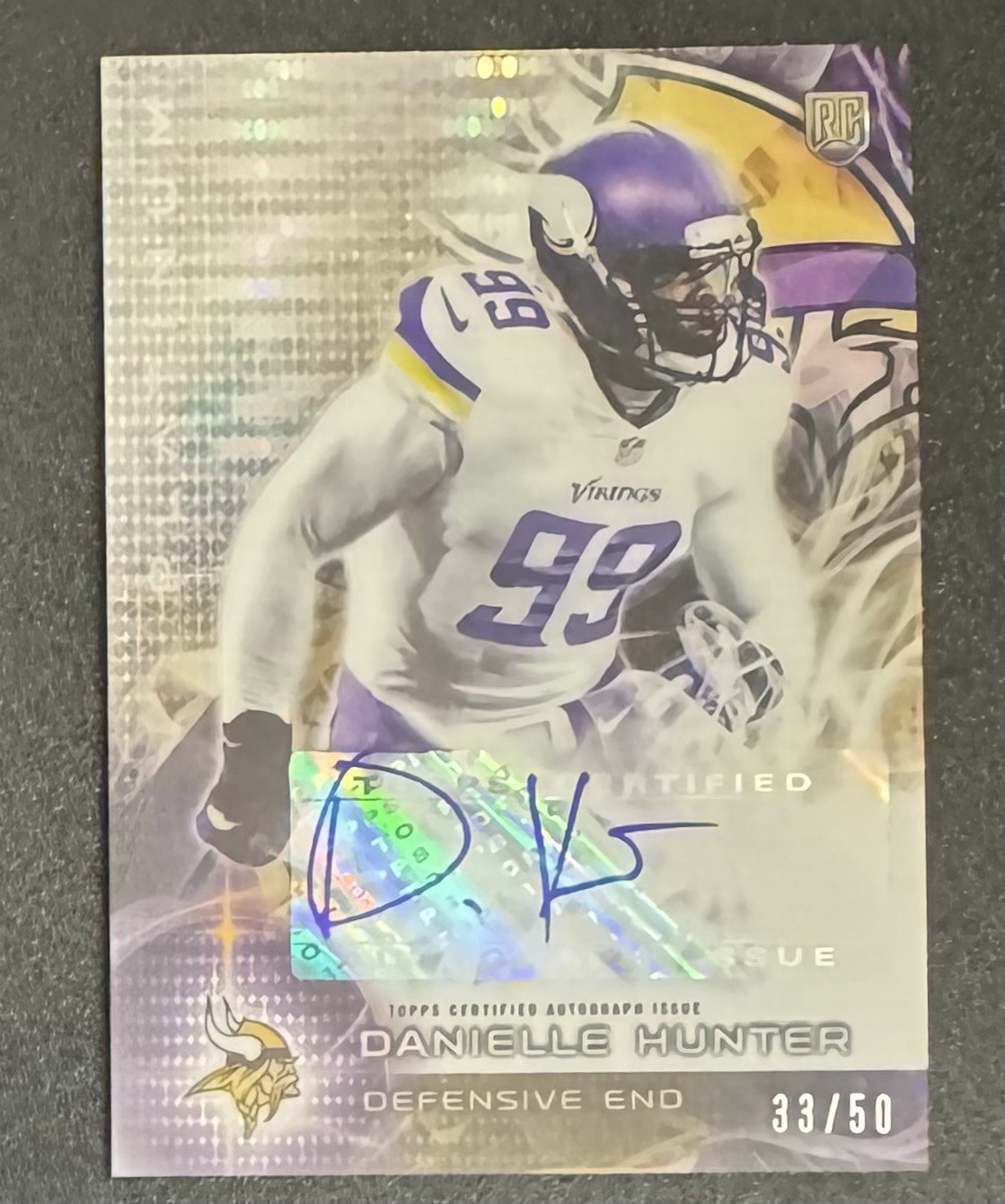 Danielle Hunter Topps Platinum Autograph Rookies #ARDH Pulsar Refractor