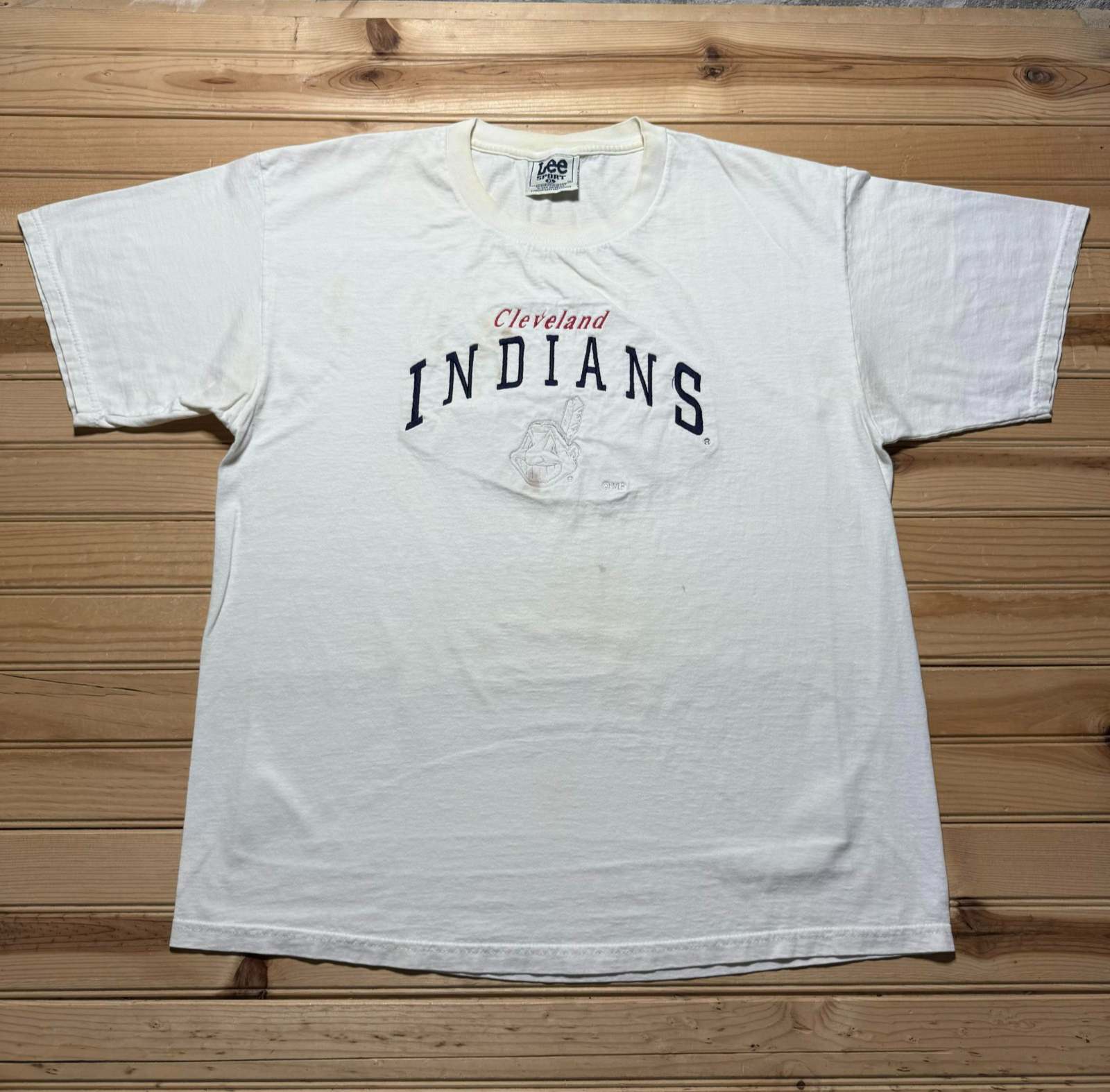 Vintage 90s Y2K Lee Sport Cleveland Indians MLB Chief Wahoo Embroidered Shirt XL