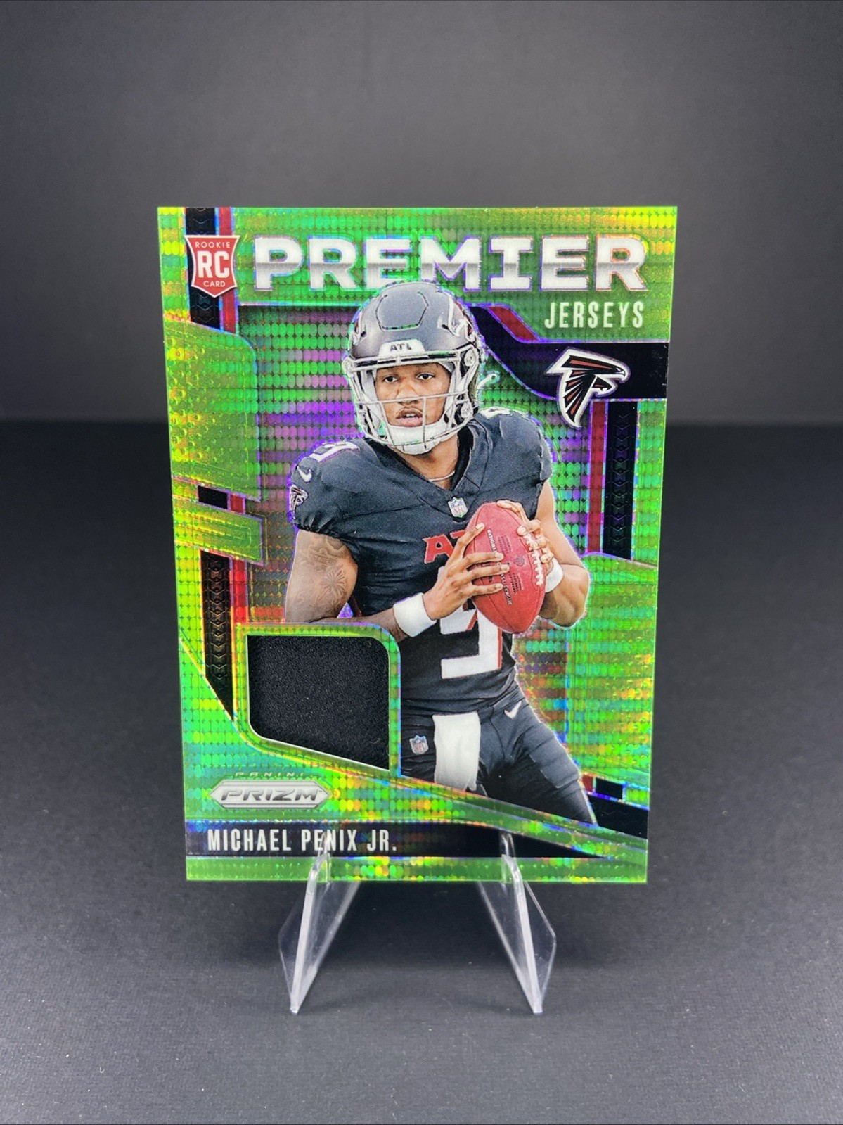 2024 Panini Prizm - Premier Jerseys Michael Penix Jr. Neon Green Pulsar Falcons