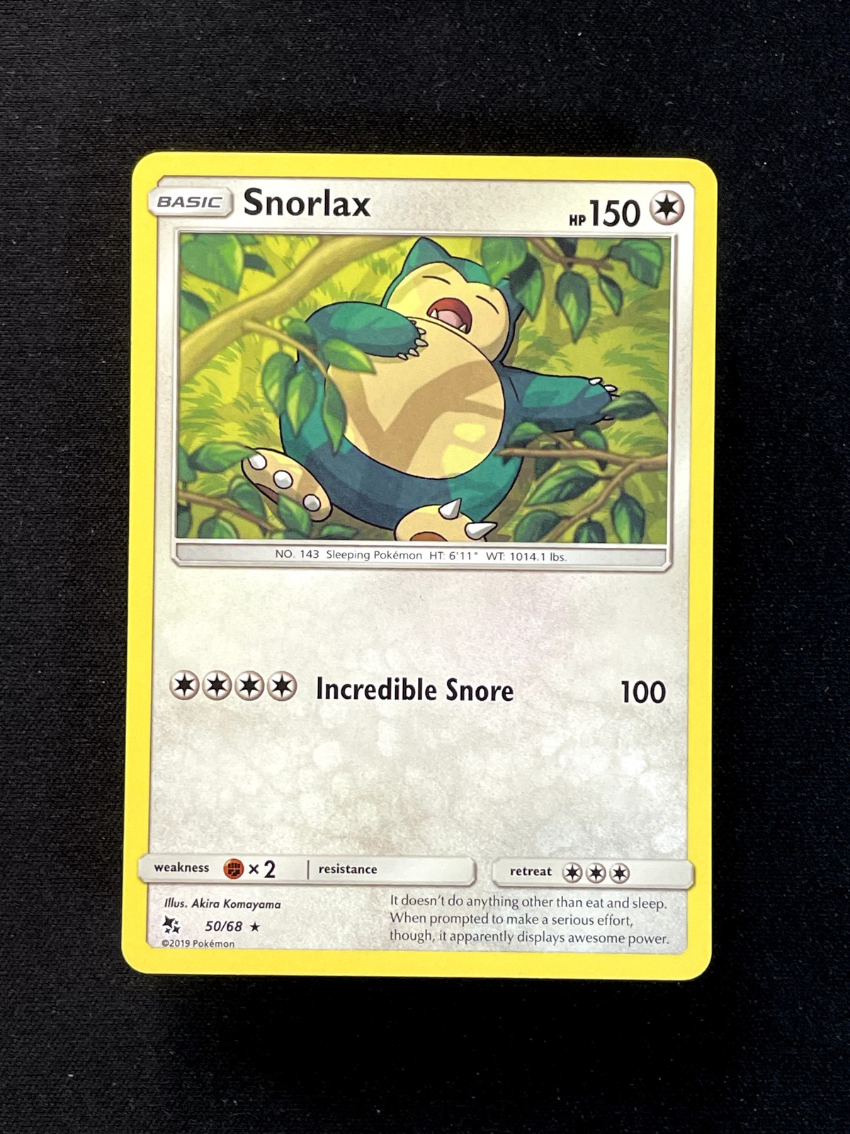 Snorlax Rare Hidden Fates 50/68 NM Normal