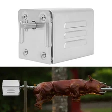 BBQ Pig Lamb Rotisserie Roaster Stainless Steel Skewer Roast Grill Motor 15W