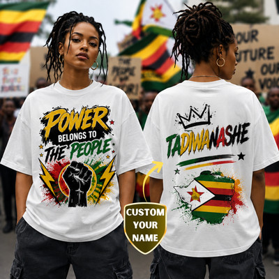 Personalisiertes Damen-T-Shirt Simbabwe Karte