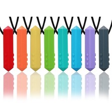 Chew Necklaces for Sensory Kids, 8 Pack Chewy Necklace Sensory Boys and Girls wi