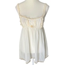 Victoria's Secret Ivory Lace Trim Milkmaid Babydoll Chemise Lingerie White M