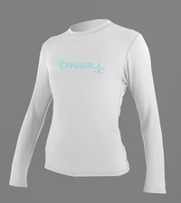 O'Neill Rashguard Surf Shirt Long sleeve Large White UV Protection 50