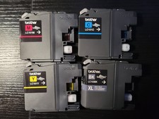  Lot of 4 GENUINE Brother LC103 XL C/Y/M/BK Ink Cartridge Set - USED ONCE