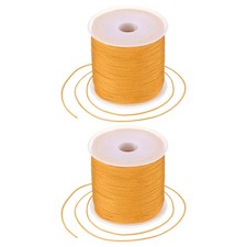 2 pcs 0.8mm String for Bracelets, 44 Yards Beading Thread Golden Yellow