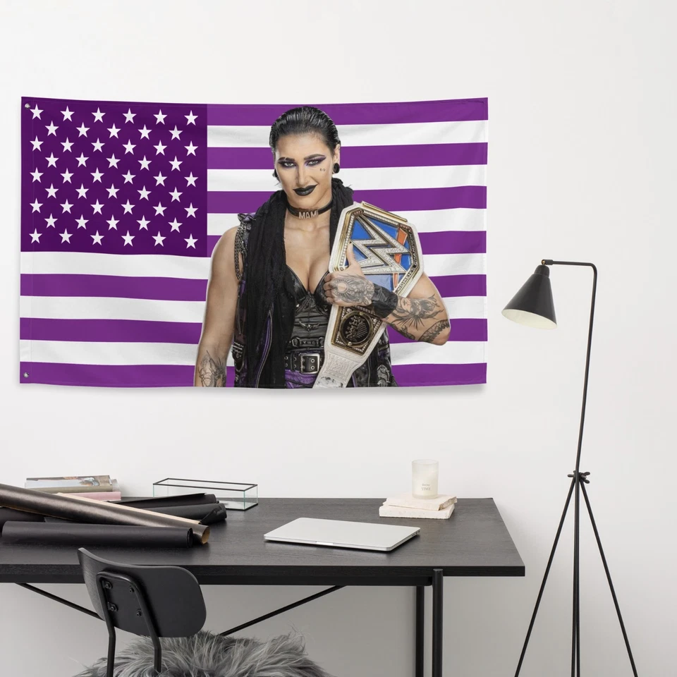 Rhea Ripley Purple American Flag Tapestry – 34.5" X 56" - Image 3 of 4