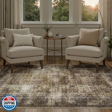 Washable Rug 6x9, Low Pile Rug for Bedroom, Dining Room, Home Off