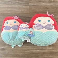Disney Ariel The Little Mermaid Squishmallows Plush Small, Medium, and Large Set