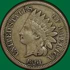 1861 Indian Head Cent Choice Very Fine VF+ Coin #41398