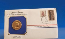 Andrew Johnson Presidential Covers Medal Postal Commemorative Society Gold Plate