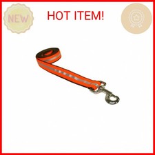 Large Reflective Orange Dog Leash: 1" Wide, 6ft Length - Made in USA.