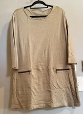 Soft Surroundings Top Moda Tunic Zipper Pockets Cotton Women’s Large