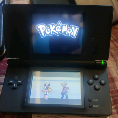 Nintendo DS Lite Handheld US System Console - Cobalt/Black With Pokemon READ