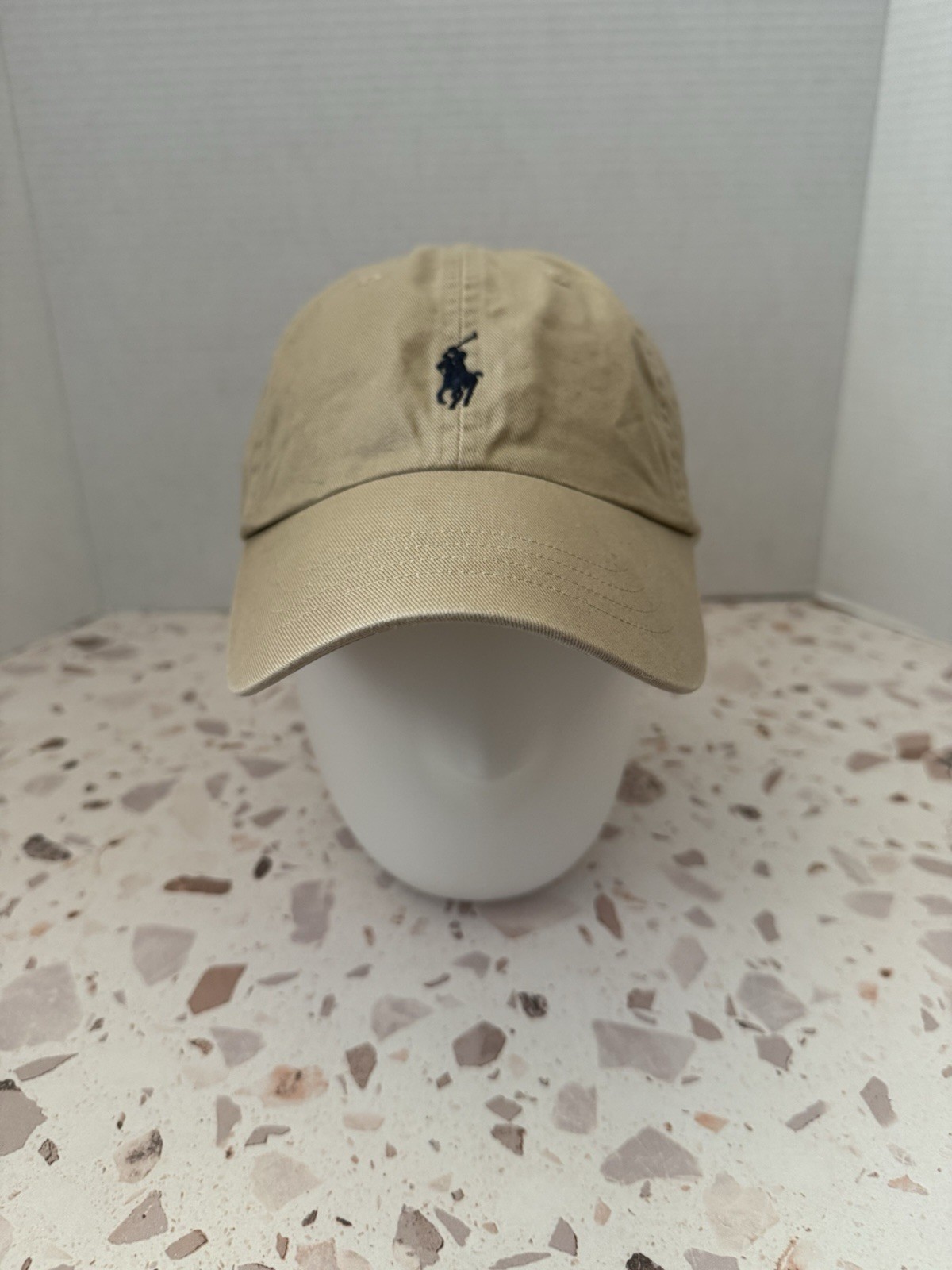 Ralph Lauren Polo Cappello Berretto Cinturino Schiena Marrone Regolabile Pony Logo Taglia OS