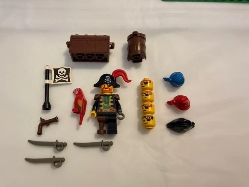 Genuine LEGO vintage Pirates minifigure and accessories lot.