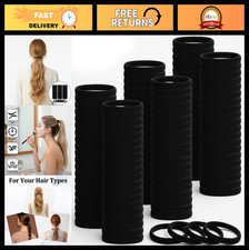1000 Pcs Black Ouchless Elastic Hair Ties - Seamless Cotton Ponytail Holders for