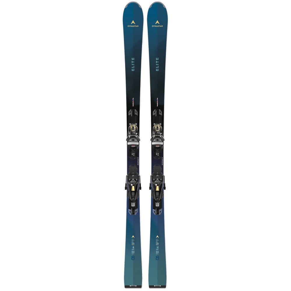 SKI ELITE 8 KONECT et fixations NX 12 GW B80 de couleur noir et or