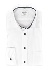 Marvelis Mens Business Shirt Modern Fit Kent Collared Long Sleeve Solid White