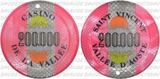 🪙0005]  GETTONE JETON FICHES CHIP  CASINO DE LA VALLEE  VALORE 200000 LIRE