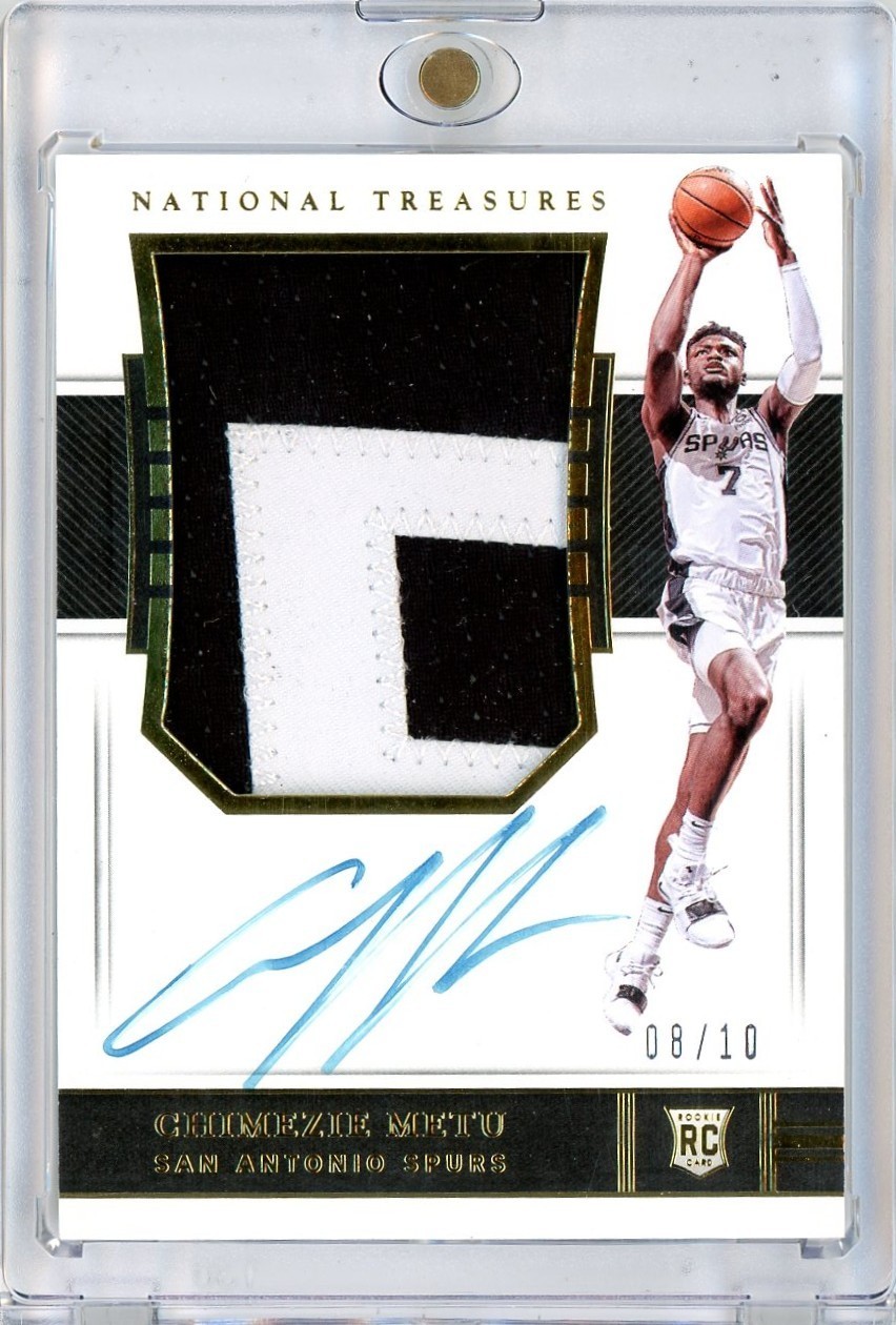 2018-19 National Treasures Chimezie Metu Gold RPA ROOKIE PATCH AUTO /10 SPURS RC view 11