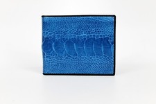 Genuine Ostrich Leg Wallet - Light Blue