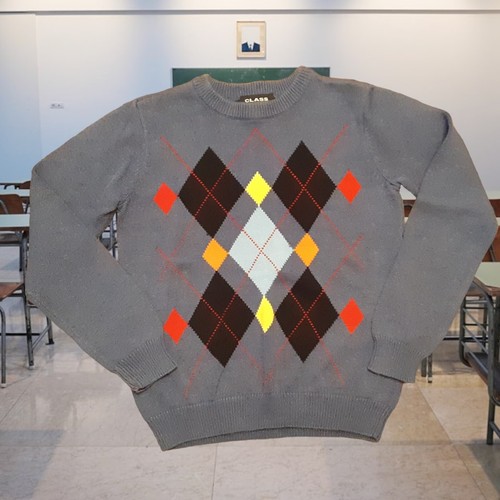 Maglione Class Club ragazzo Argyle taglia L 12 14 cotone blu manica lunga lavabile - Foto 2 di 12