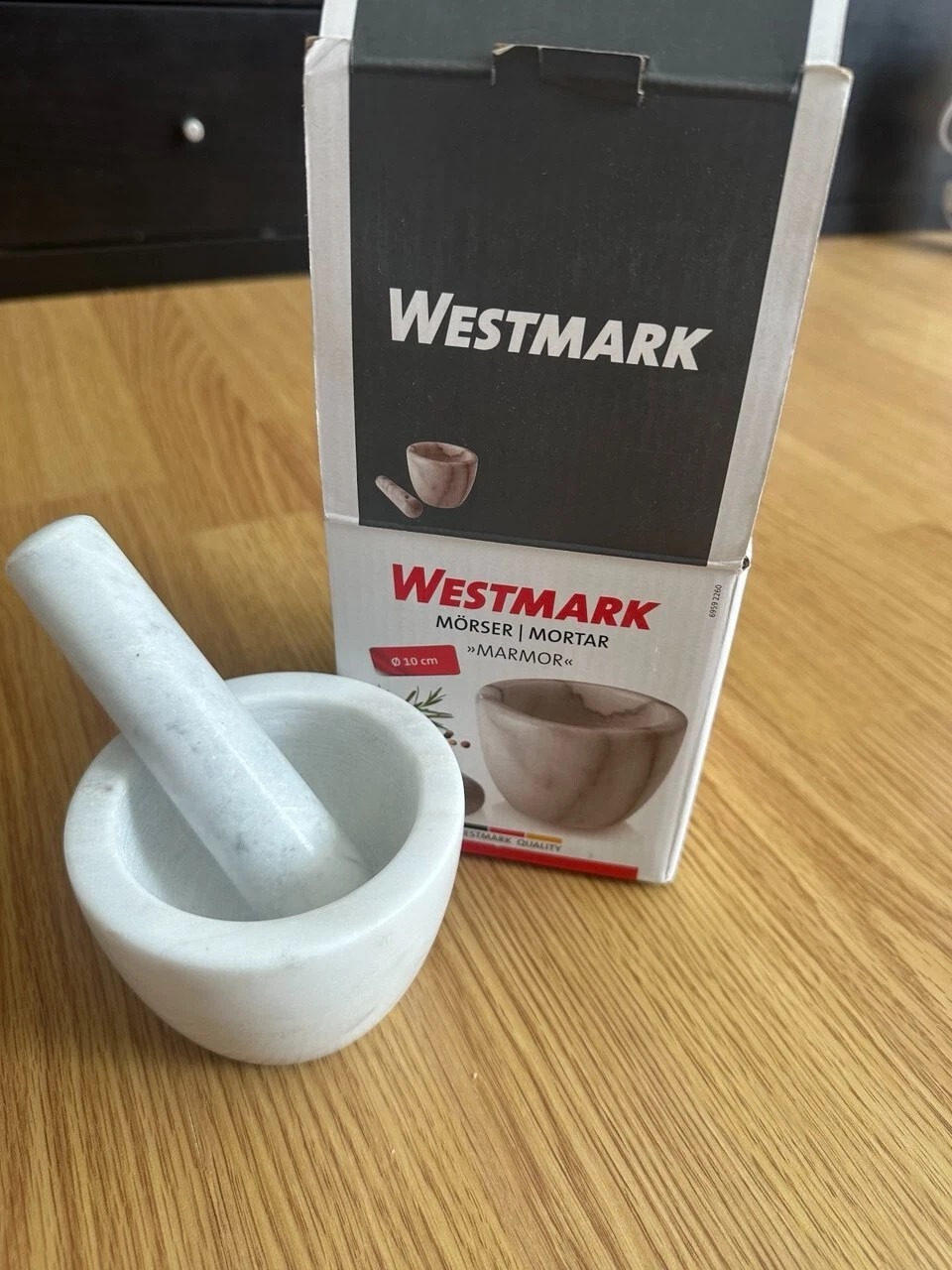 Westmark Marble Mortar and Pestle – Tall Design, 7.5cm Inner Diameter
