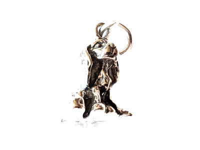 3-D Sterling Silver King Charles Spaniel Charm, 925